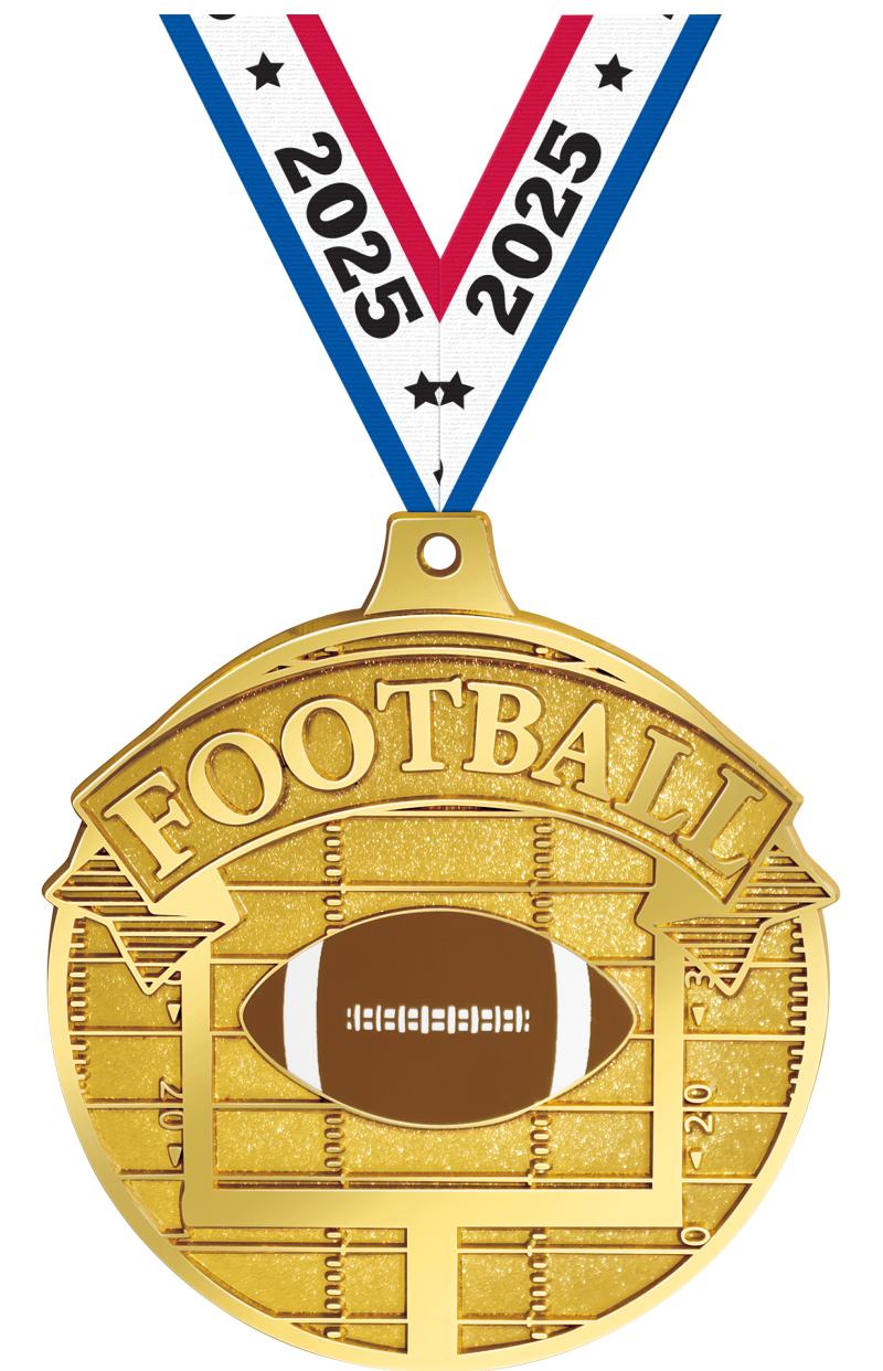 2.25" GILDED FOOTBALL MDL GOLD