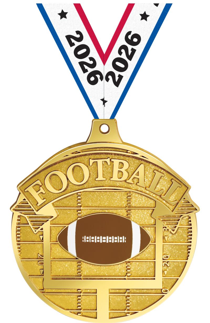 2.25" GILDED FOOTBALL MDL GOLD