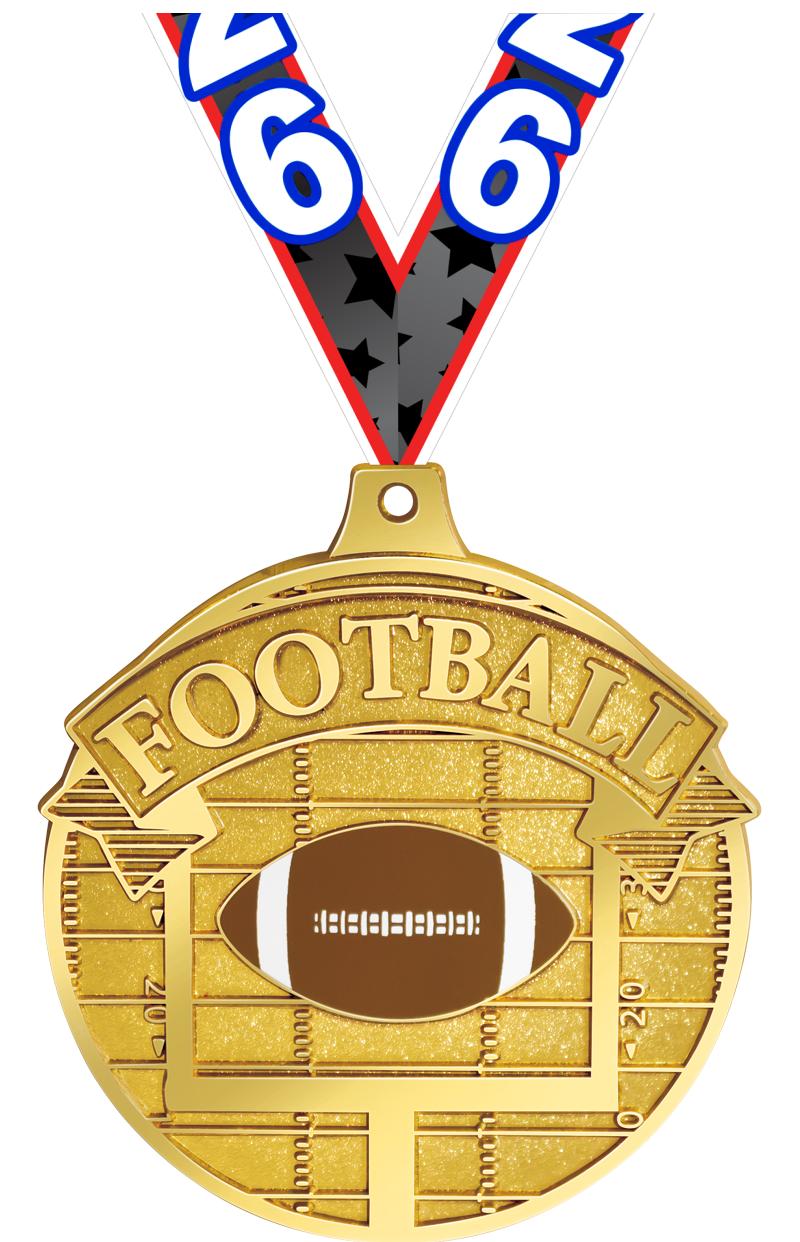 2.25" GILDED FOOTBALL MDL GOLD