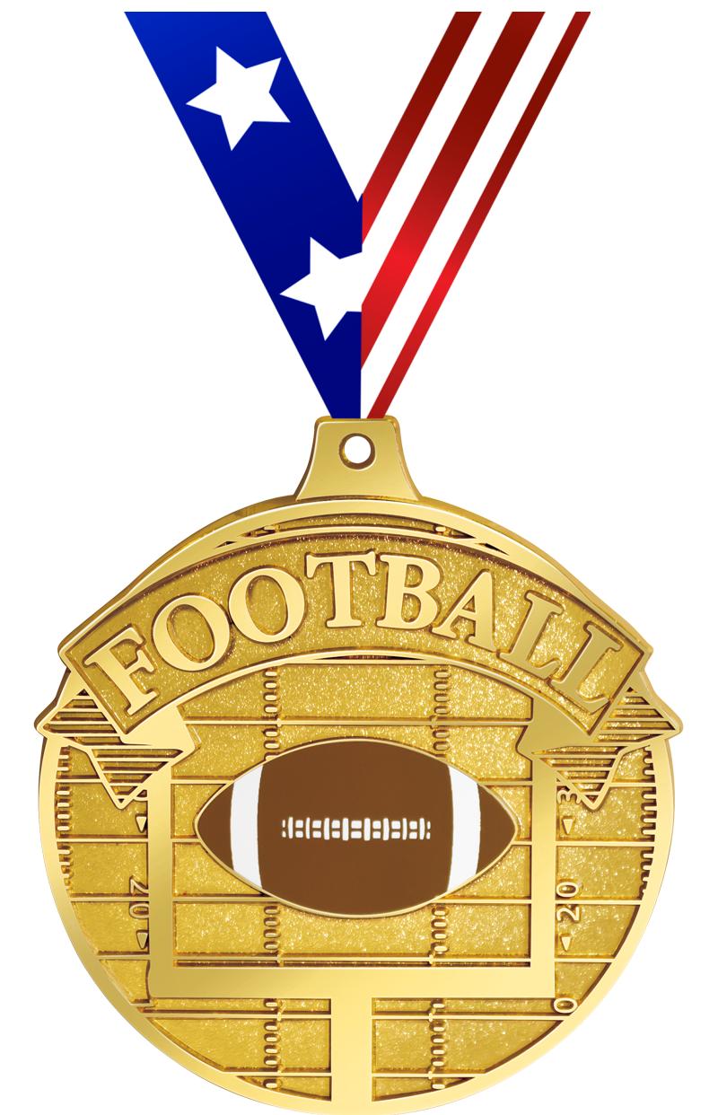 2.25" GILDED FOOTBALL MDL GOLD