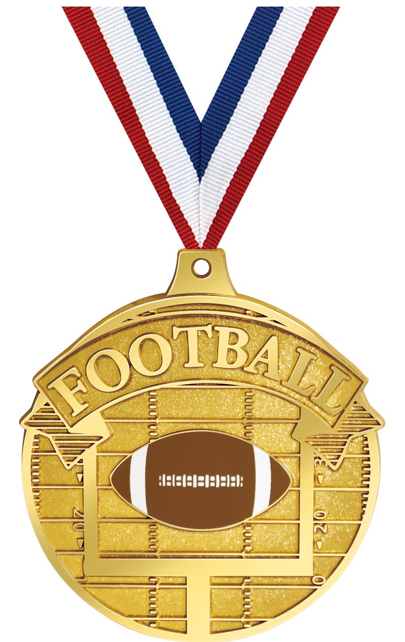2.25" GILDED FOOTBALL MDL GOLD