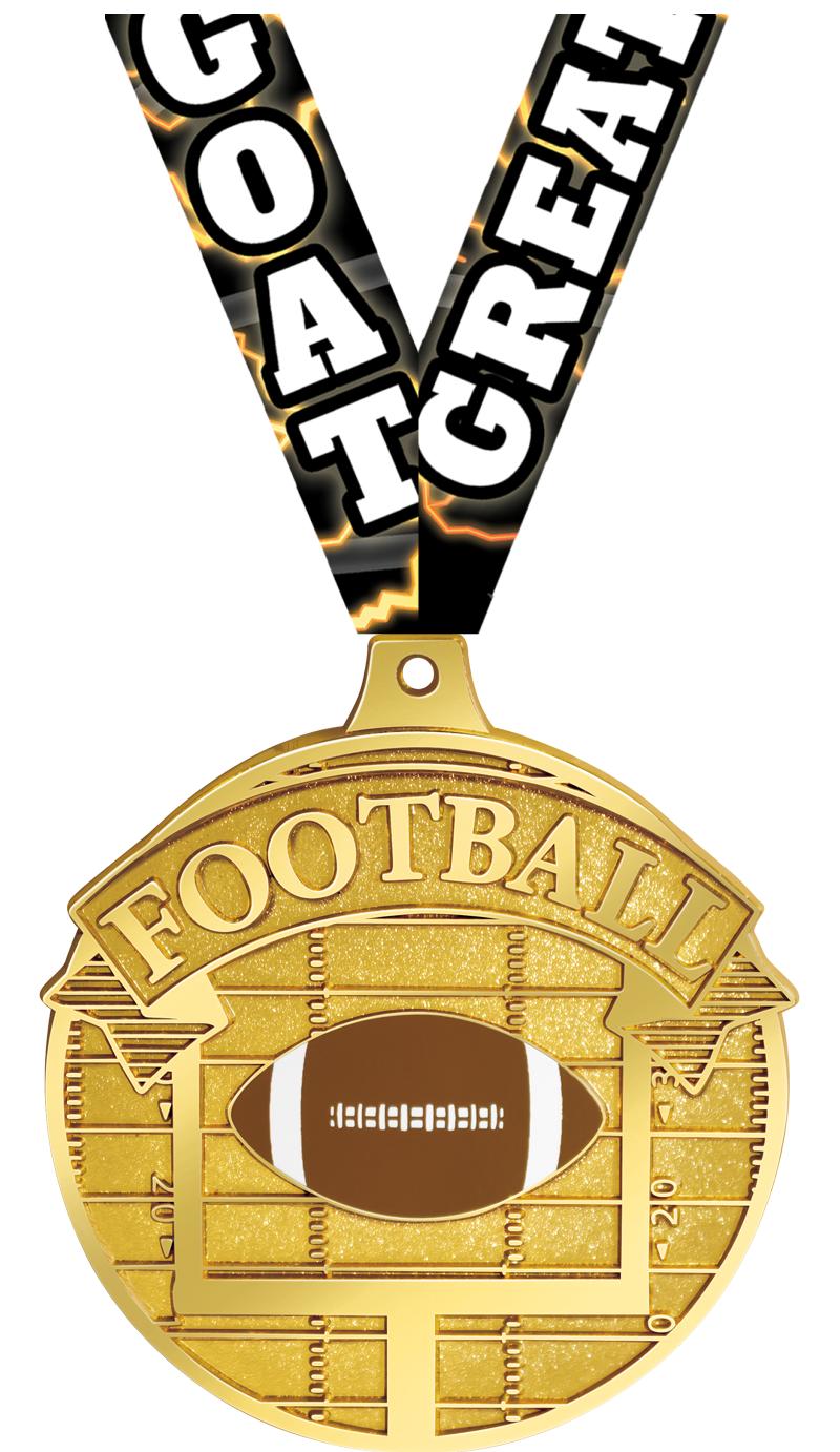 2.25" GILDED FOOTBALL MDL GOLD