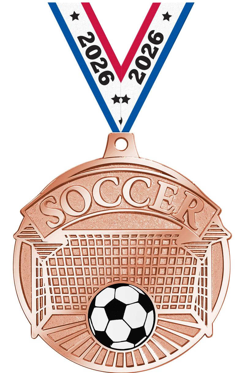 2.25" GILDED SOCCER MEDAL BZ