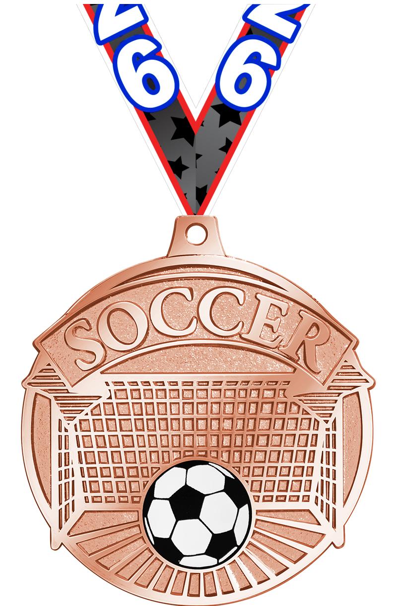 2.25" GILDED SOCCER MEDAL BZ