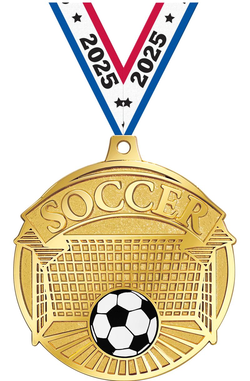 2.25" GILDED SOCCER MEDAL GD