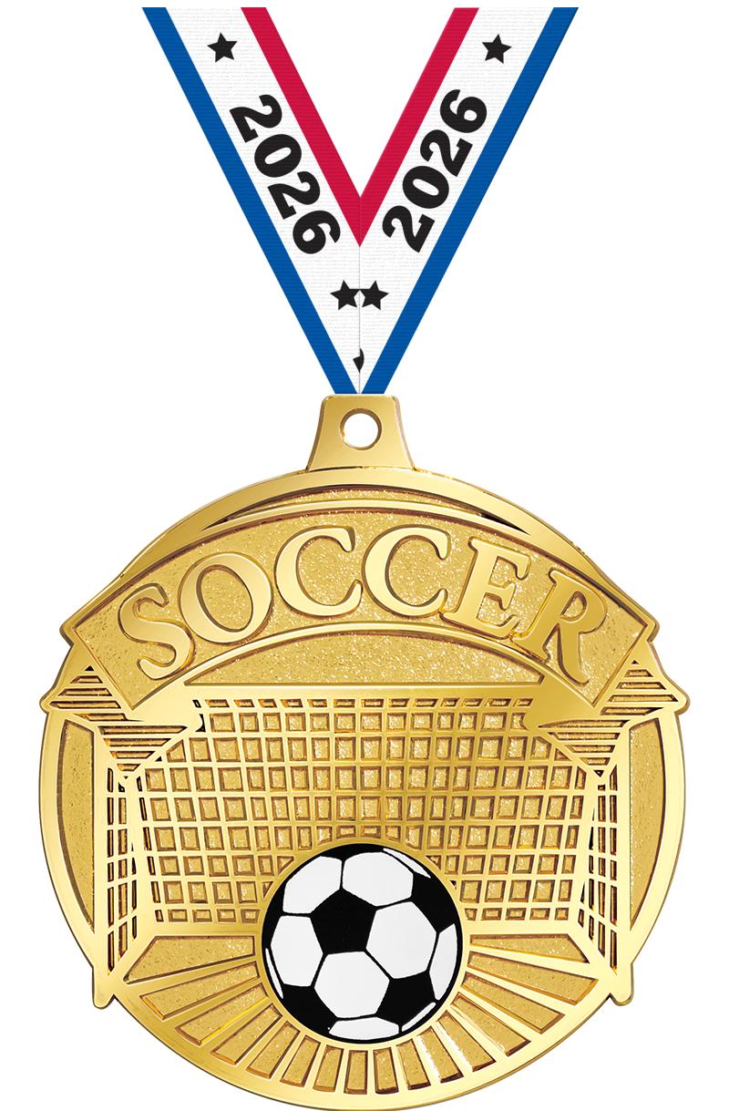 2.25" GILDED SOCCER MEDAL GD