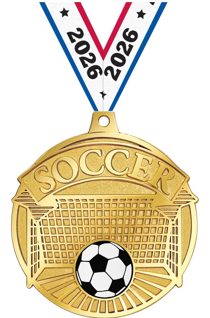 2.25" GILDED SOCCER MEDAL GD
