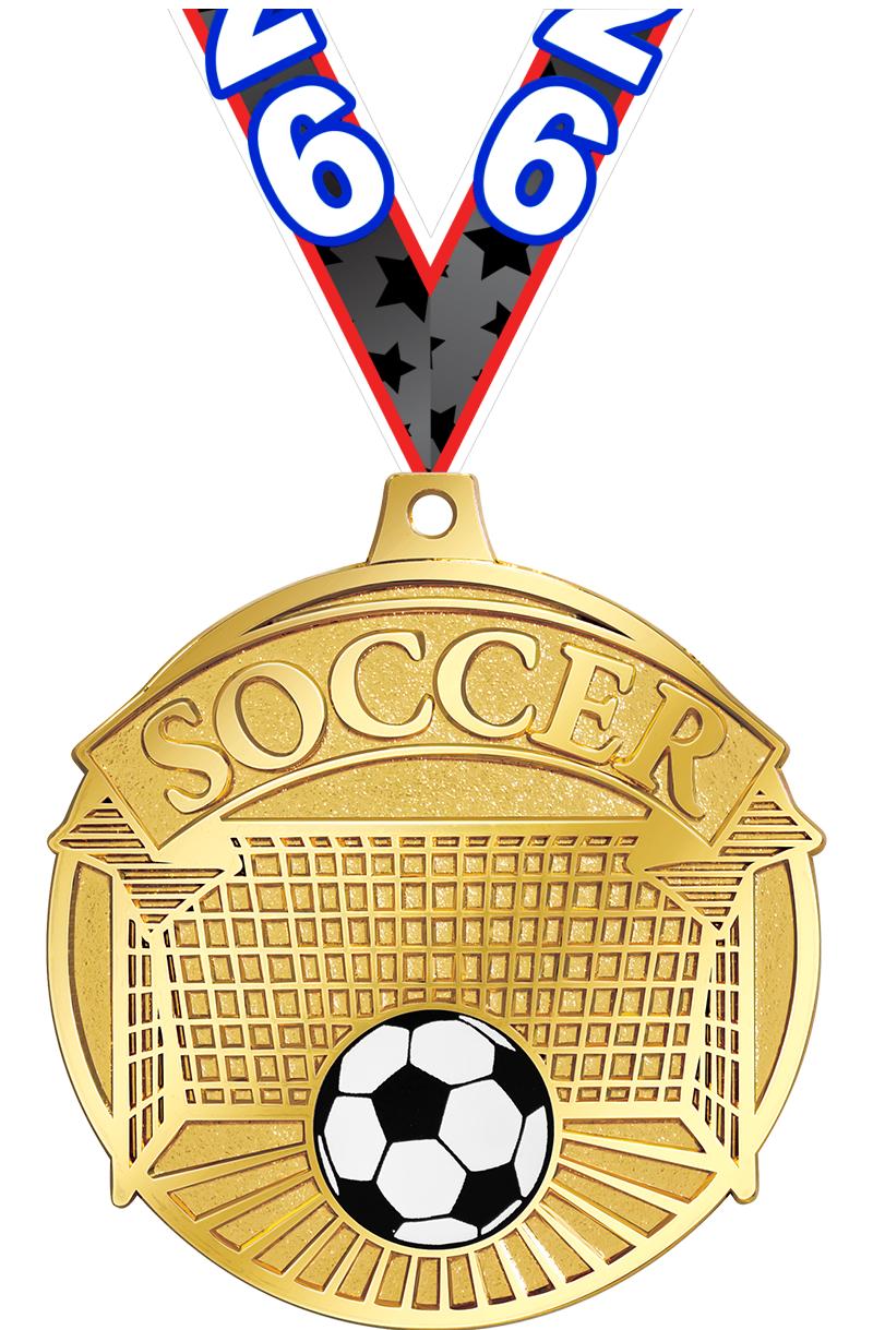 2.25" GILDED SOCCER MEDAL GD