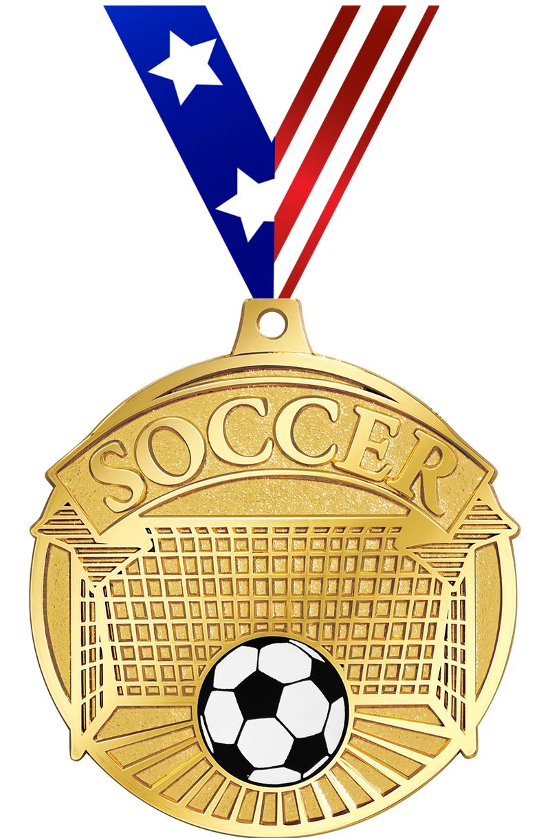 2.25" GILDED SOCCER MEDAL GD