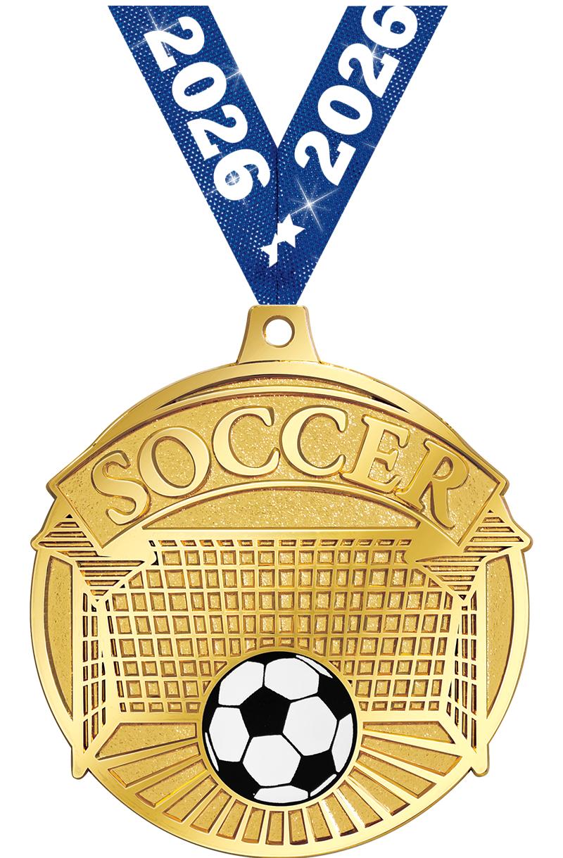 2.25" GILDED SOCCER MEDAL GD