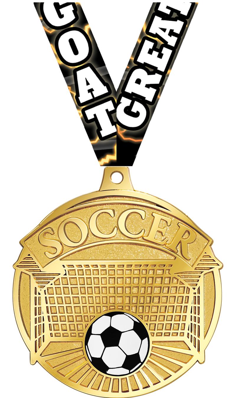 2.25" GILDED SOCCER MEDAL GD
