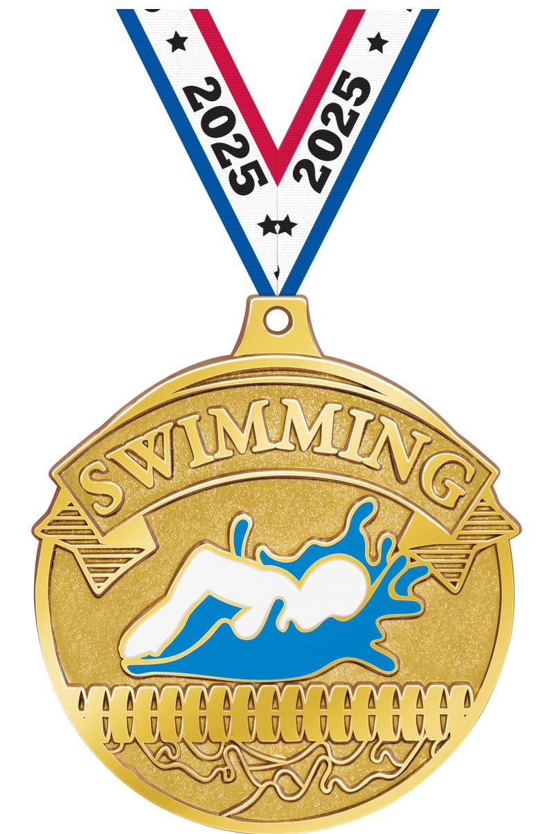 2.25" GILDED SWIMMING MDL GOLD