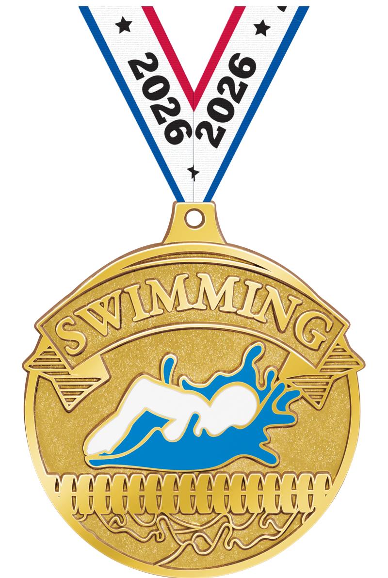 2.25" GILDED SWIMMING MDL GOLD