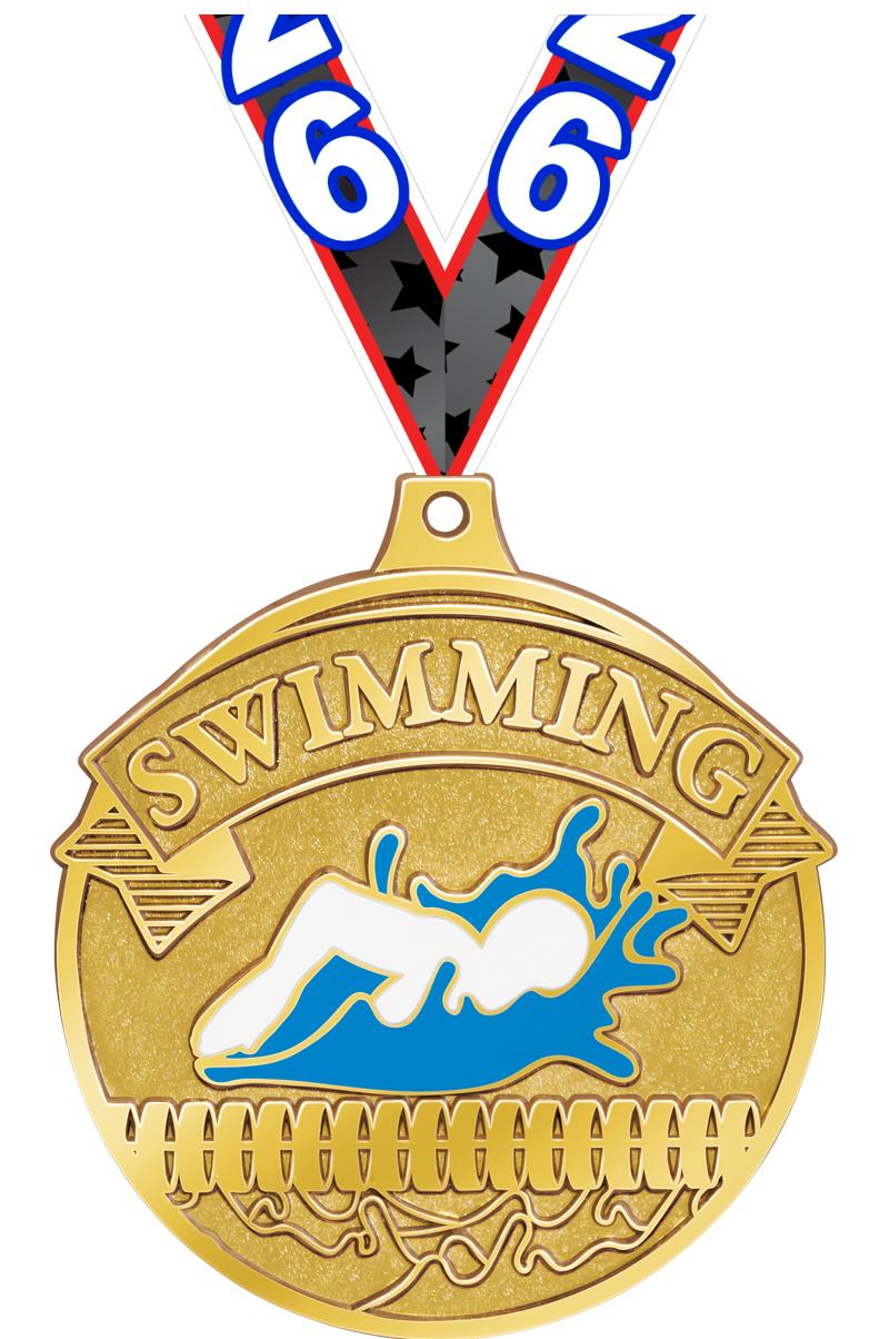 2.25" GILDED SWIMMING MDL GOLD