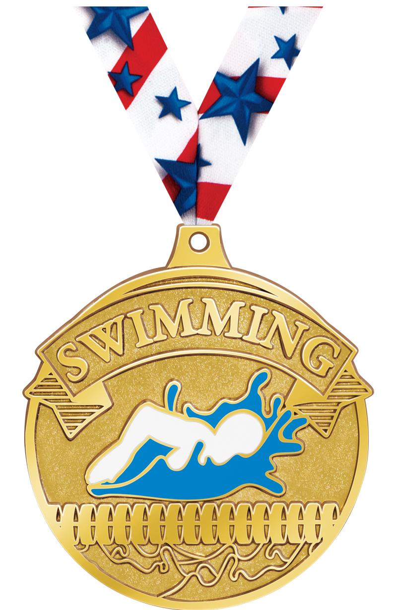 2.25" GILDED SWIMMING MDL GOLD