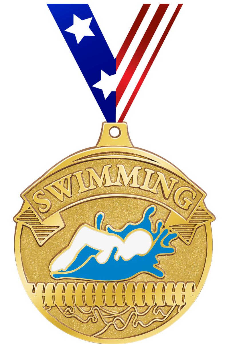 2.25" GILDED SWIMMING MDL GOLD