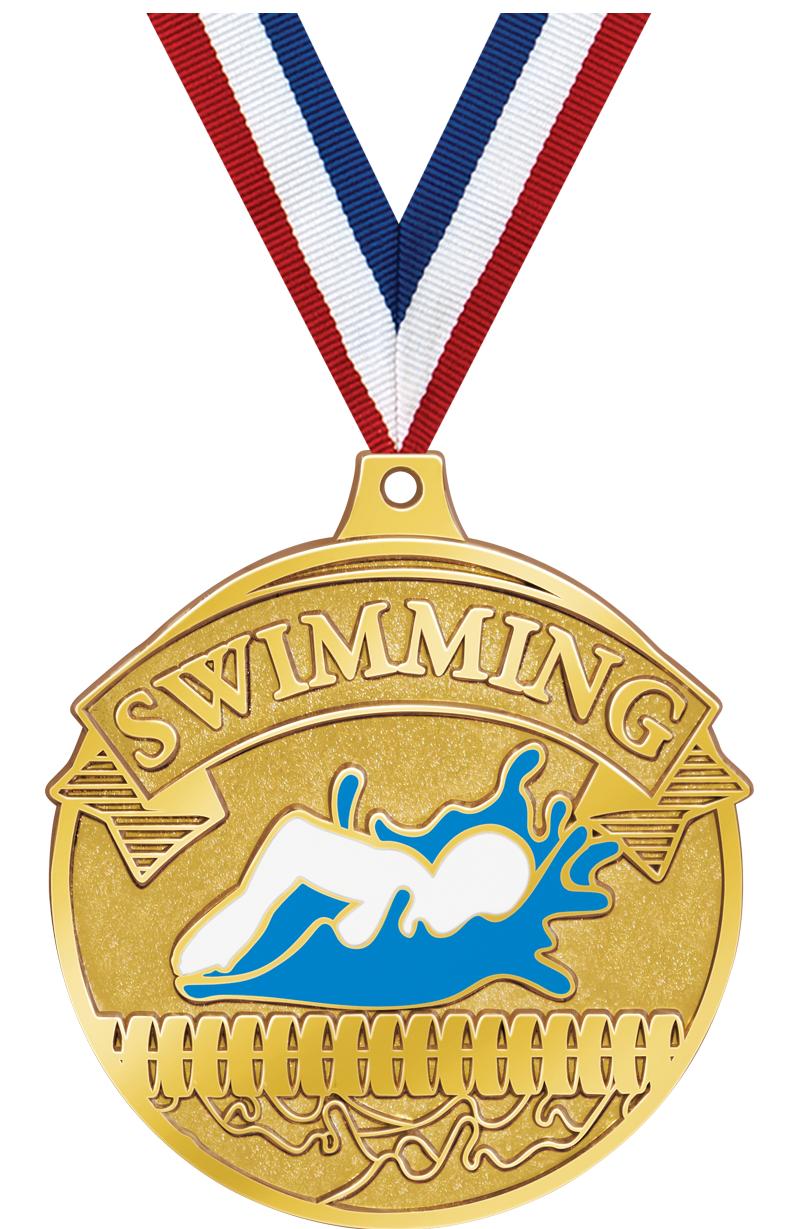 2.25" GILDED SWIMMING MDL GOLD