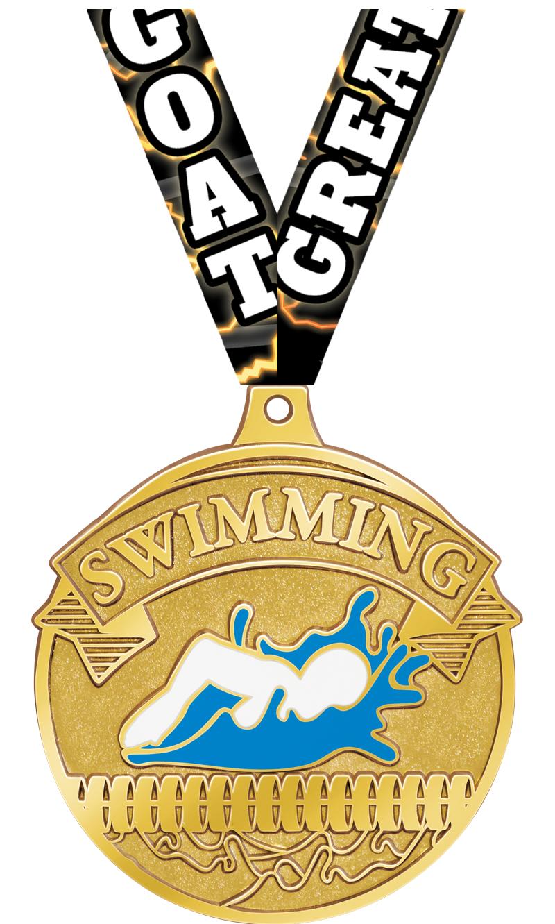 2.25" GILDED SWIMMING MDL GOLD