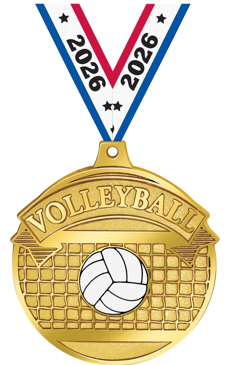 2.25" GILDED VOLLEYBALL MDL GD