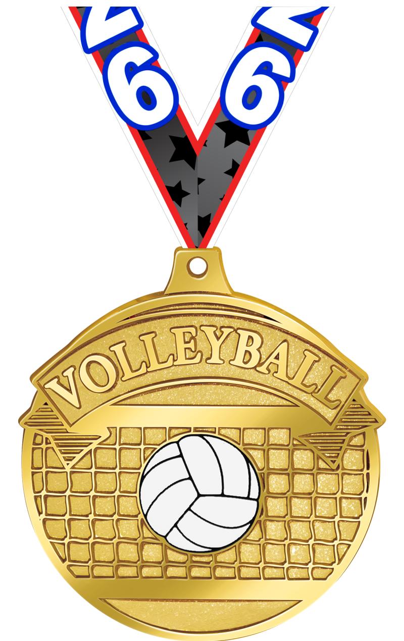 2.25" GILDED VOLLEYBALL MDL GD