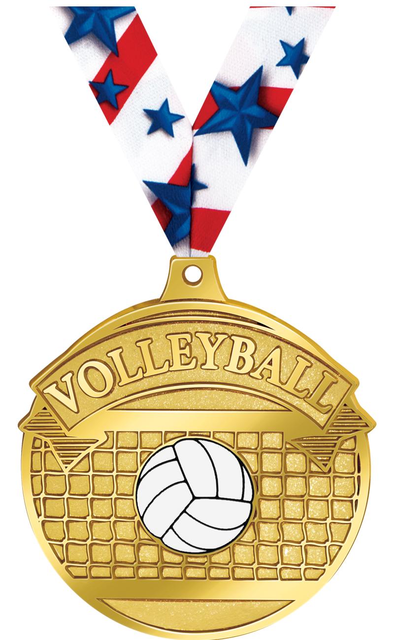2.25" GILDED VOLLEYBALL MDL GD