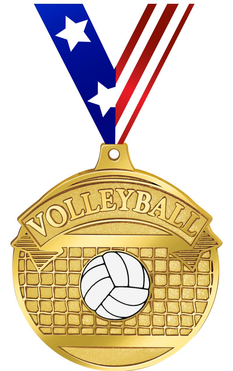 2.25" GILDED VOLLEYBALL MDL GD