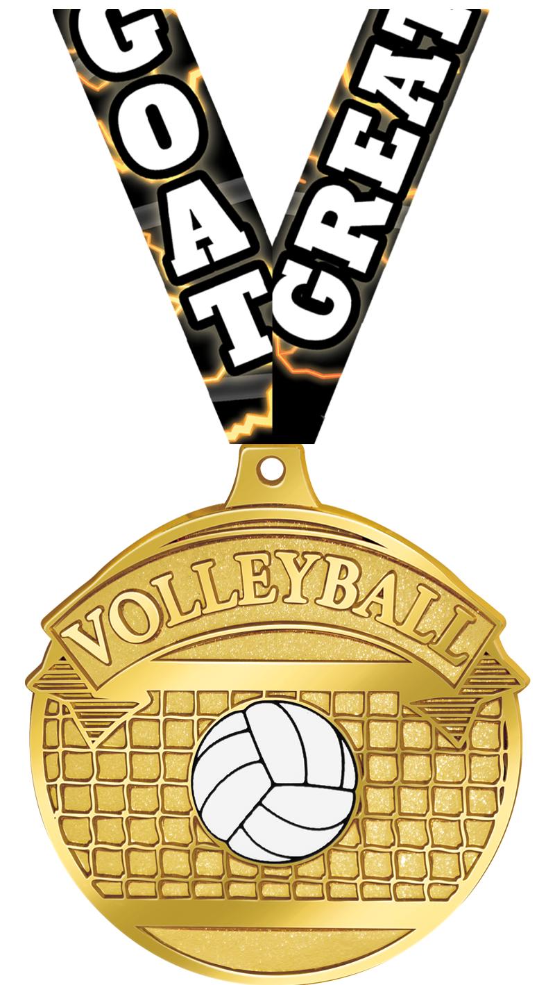 2.25" GILDED VOLLEYBALL MDL GD