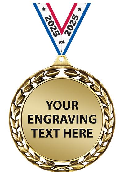 2.5"LAUREL WRTH ETCHED PLT MDL