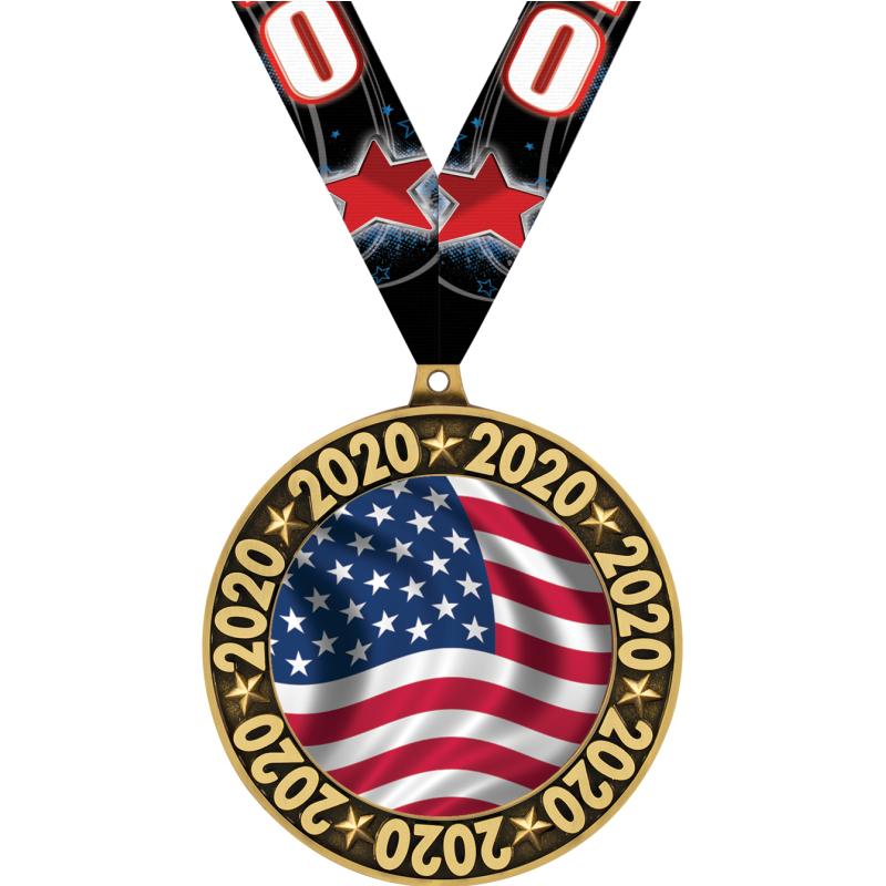 American Flag Medals Crown Awards