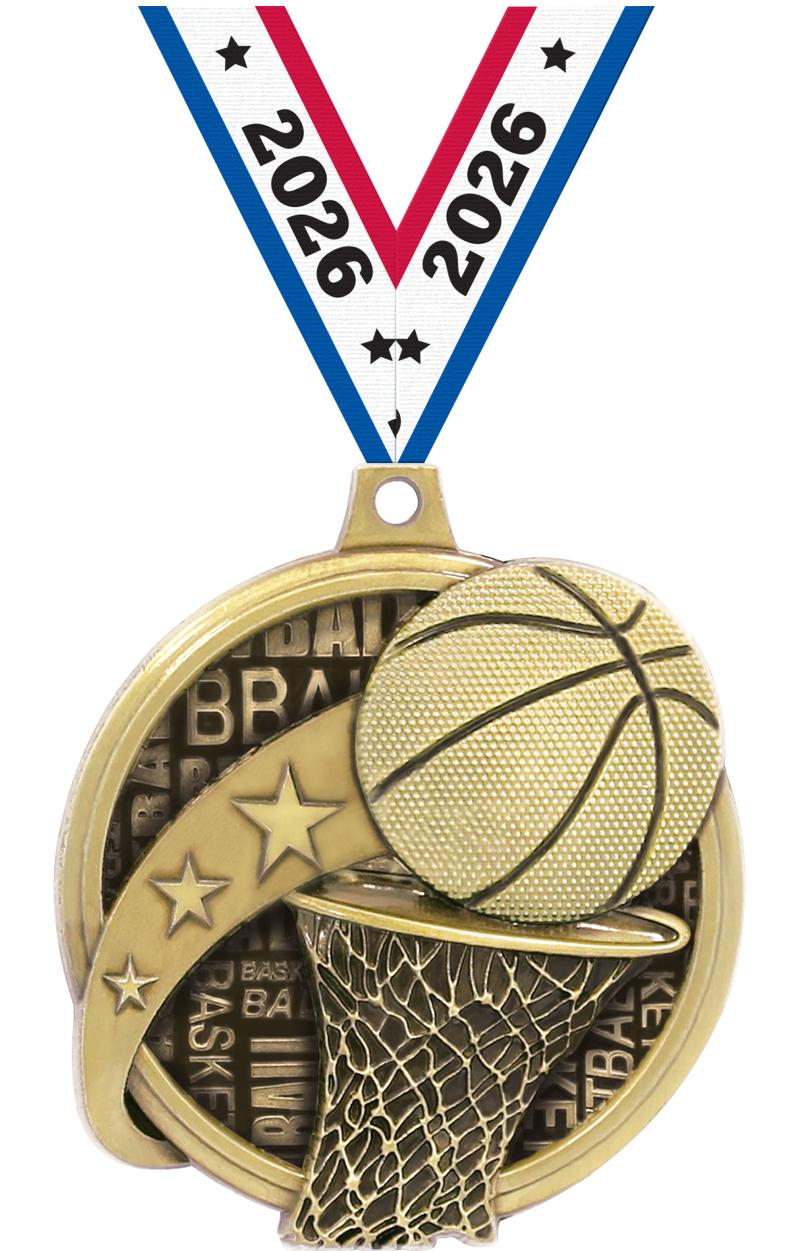 2" KUDOS BASKETBALL GOLD MDL