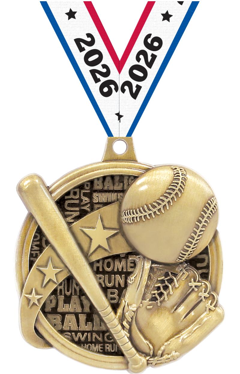 2" KUDOS BASEBALL GOLD MDL