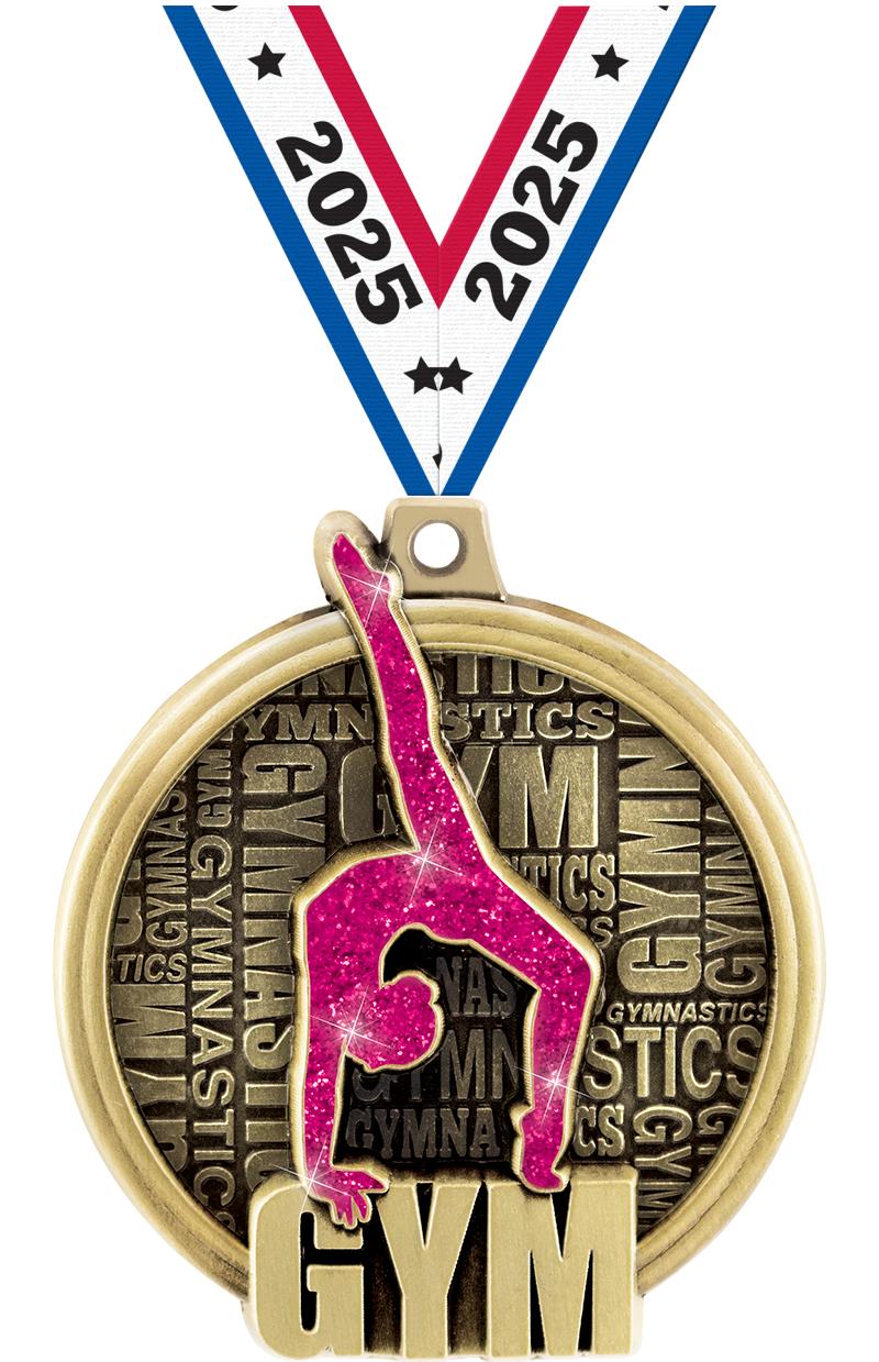 2" KUDOS FEMALE GYM MEDAL GOLD