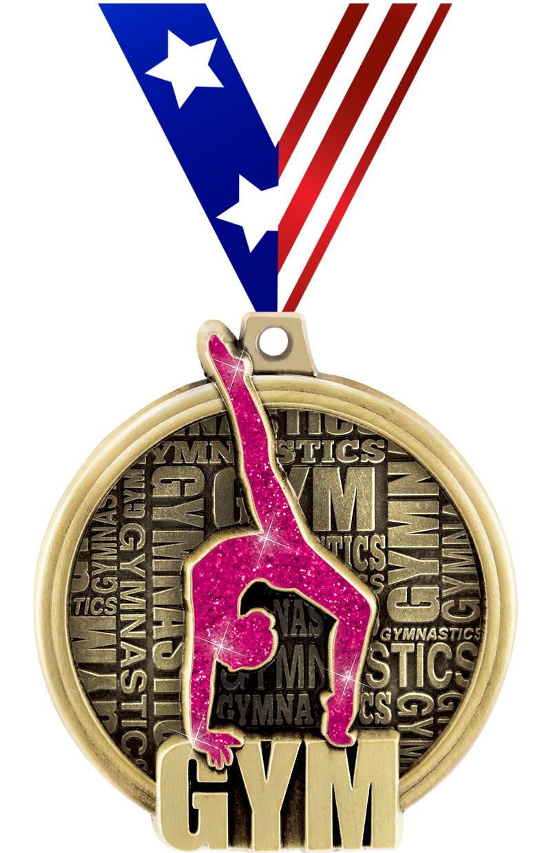 2" KUDOS FEMALE GYM MEDAL GOLD