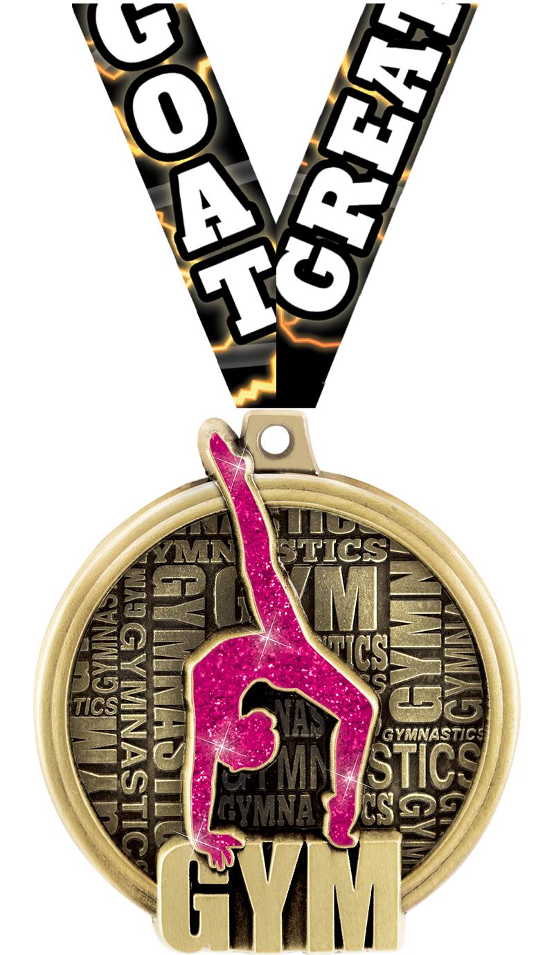 2" KUDOS FEMALE GYM MEDAL GOLD