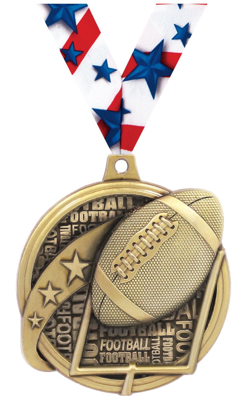 2" KUDOS FOOTBALL GOLD MDL