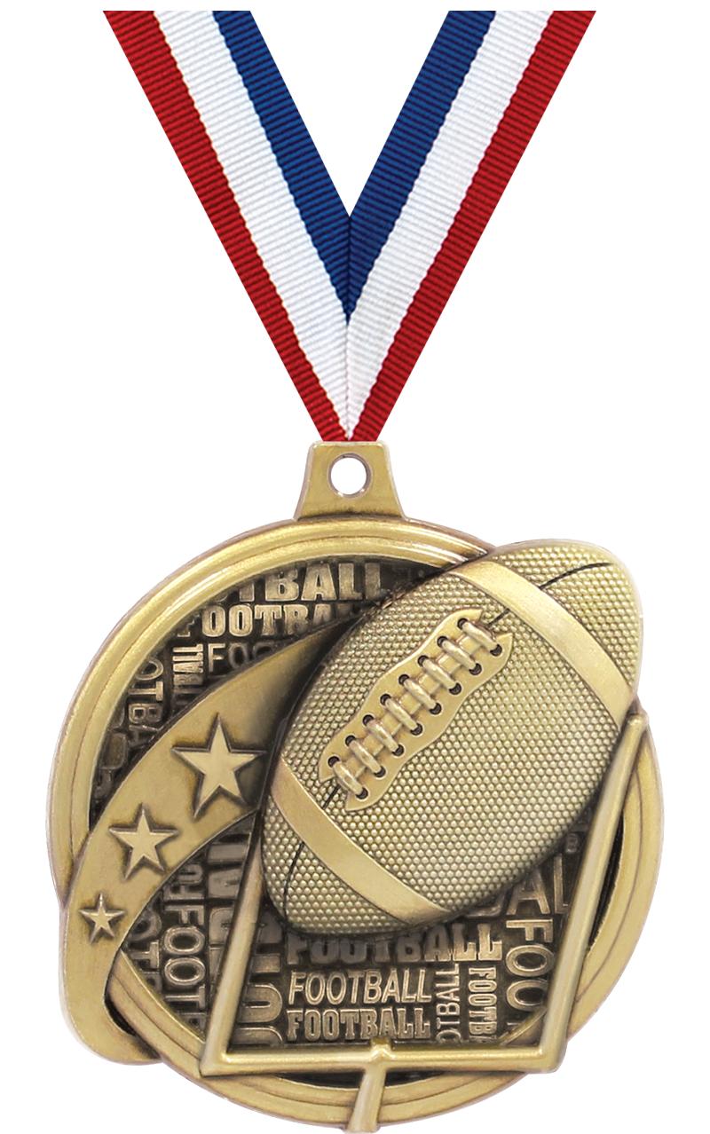 2" KUDOS FOOTBALL GOLD MDL