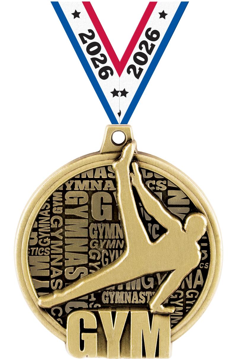 2" KUDOS MALE GYM MEDAL GOLD