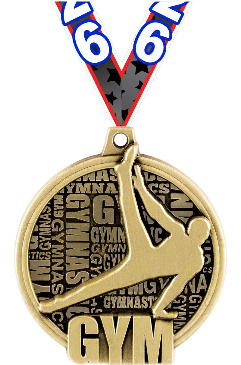 2" KUDOS MALE GYM MEDAL GOLD