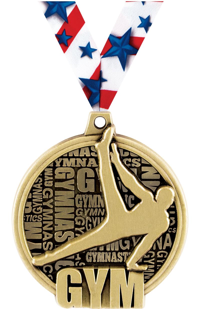 2" KUDOS MALE GYM MEDAL GOLD