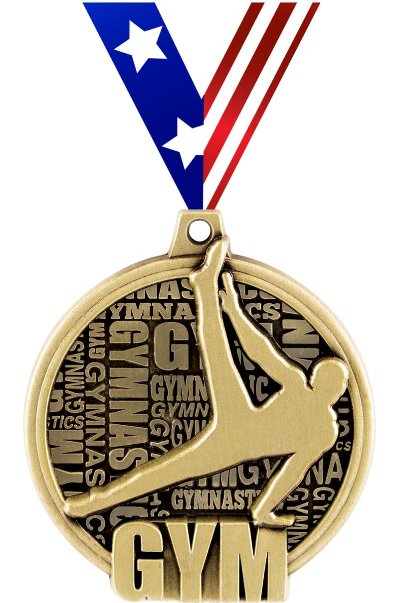 2" KUDOS MALE GYM MEDAL GOLD