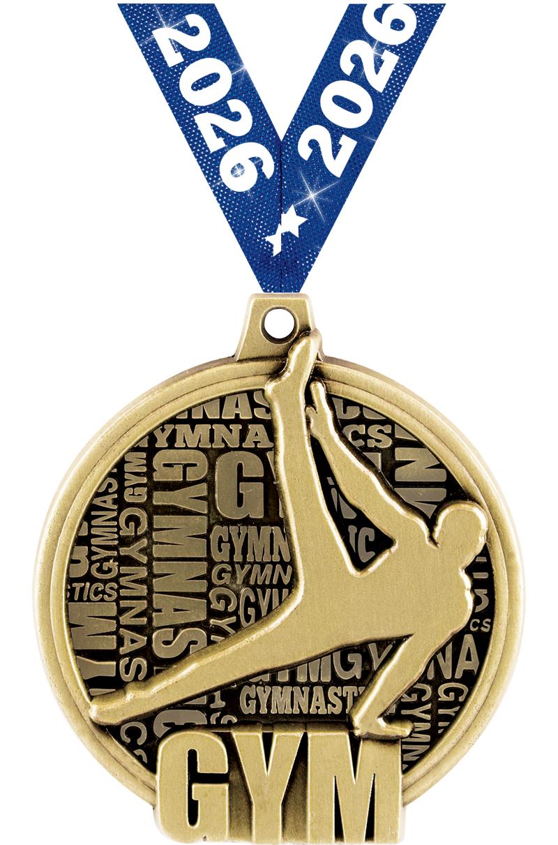 2" KUDOS MALE GYM MEDAL GOLD