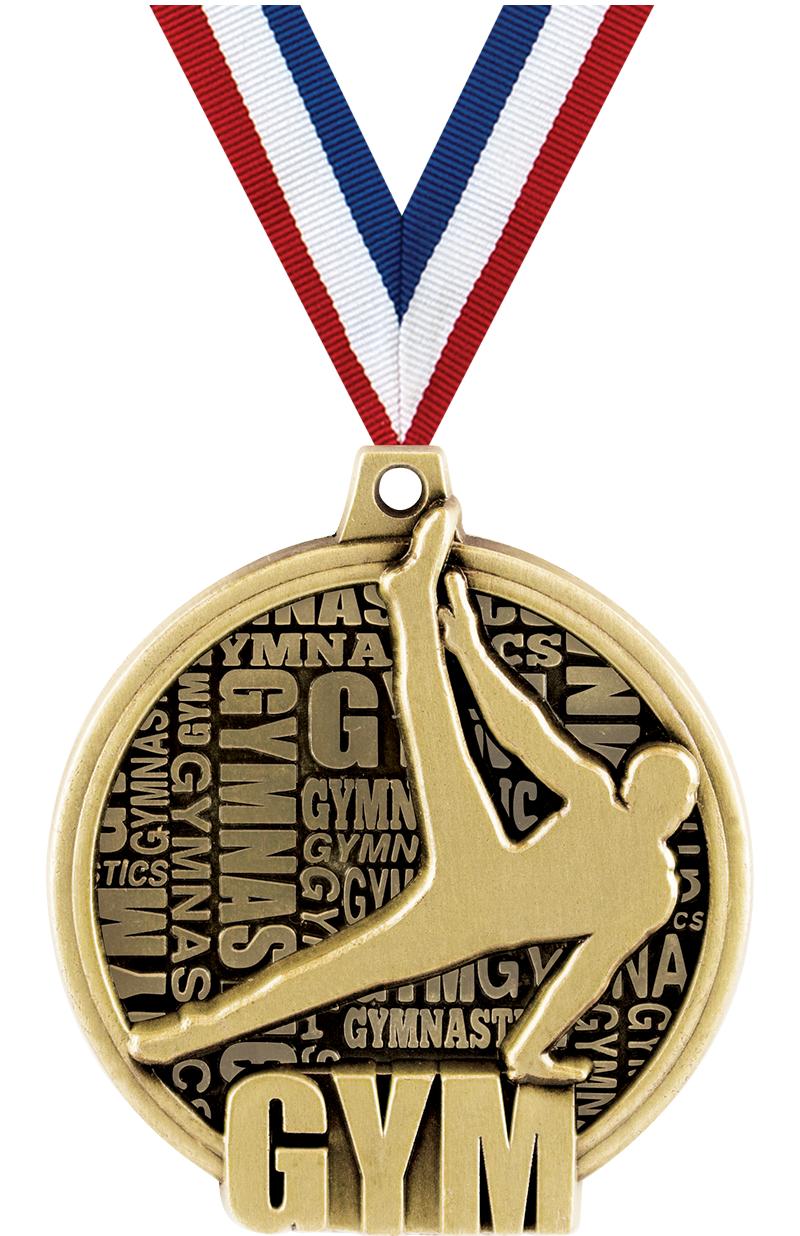 2" KUDOS MALE GYM MEDAL GOLD