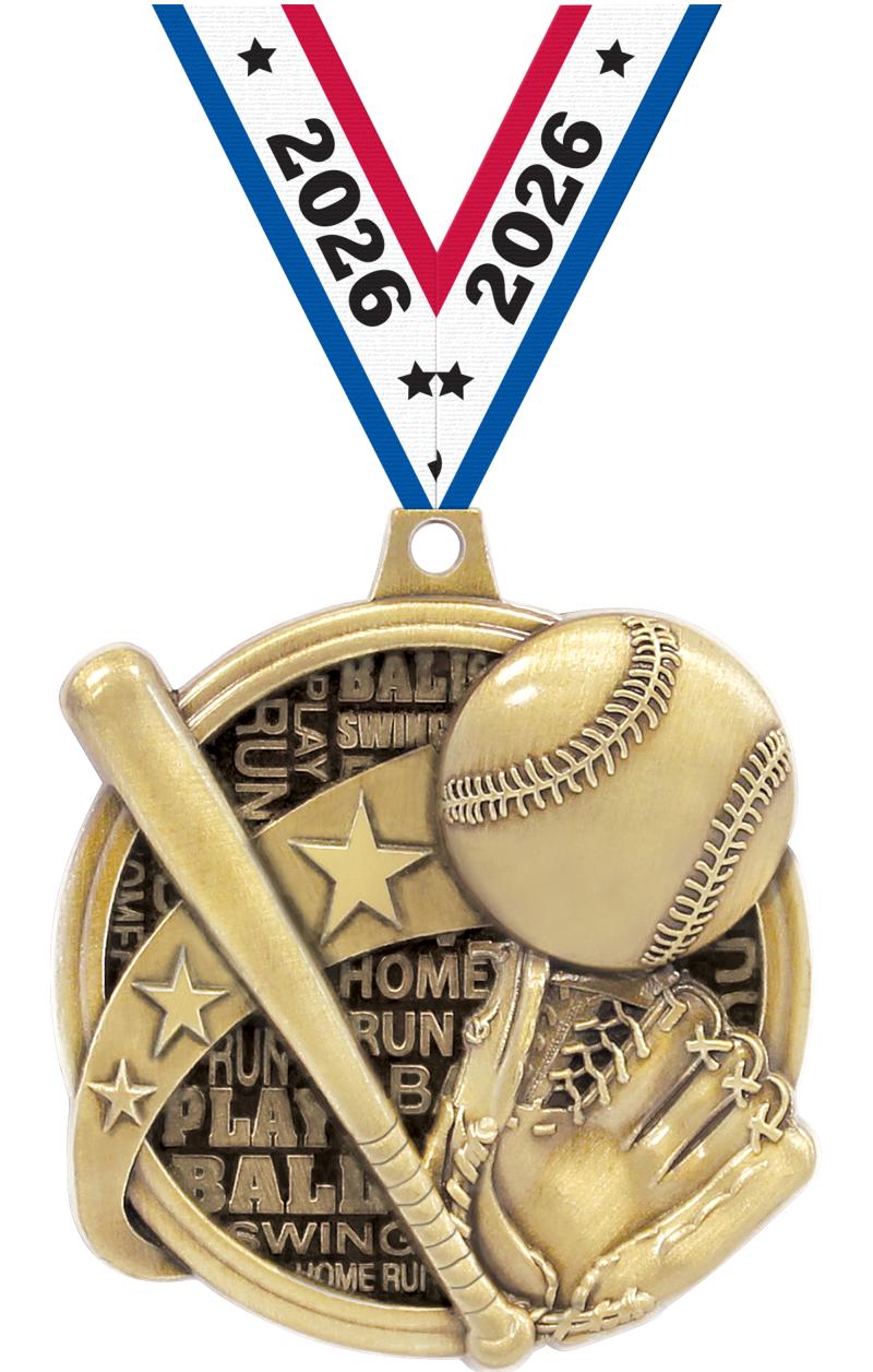 2" KUDOS SOFTBALL GOLD MEDAL