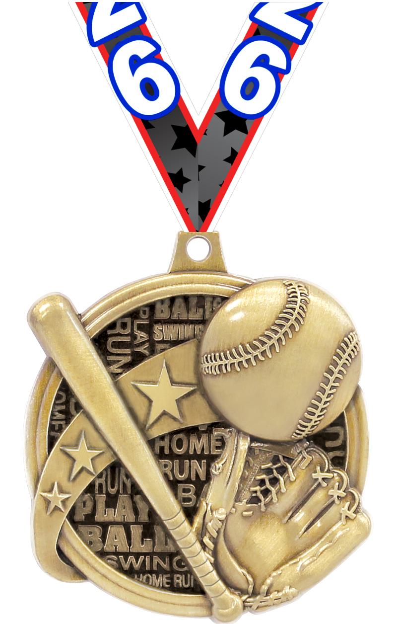 2" KUDOS SOFTBALL GOLD MEDAL