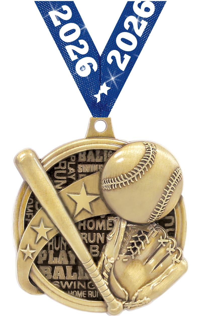 2" KUDOS SOFTBALL GOLD MEDAL