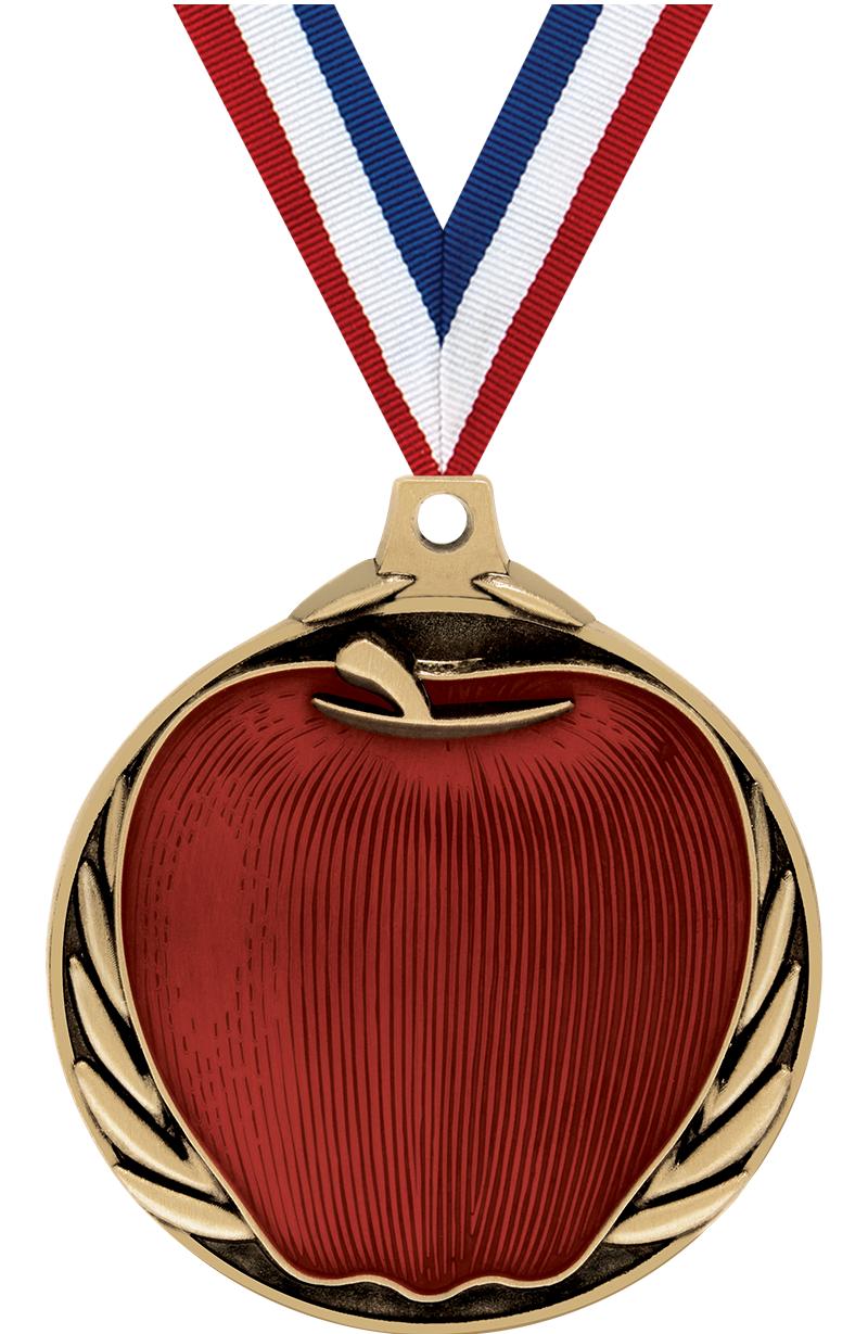 2" APPLE MEDAL GOLD
