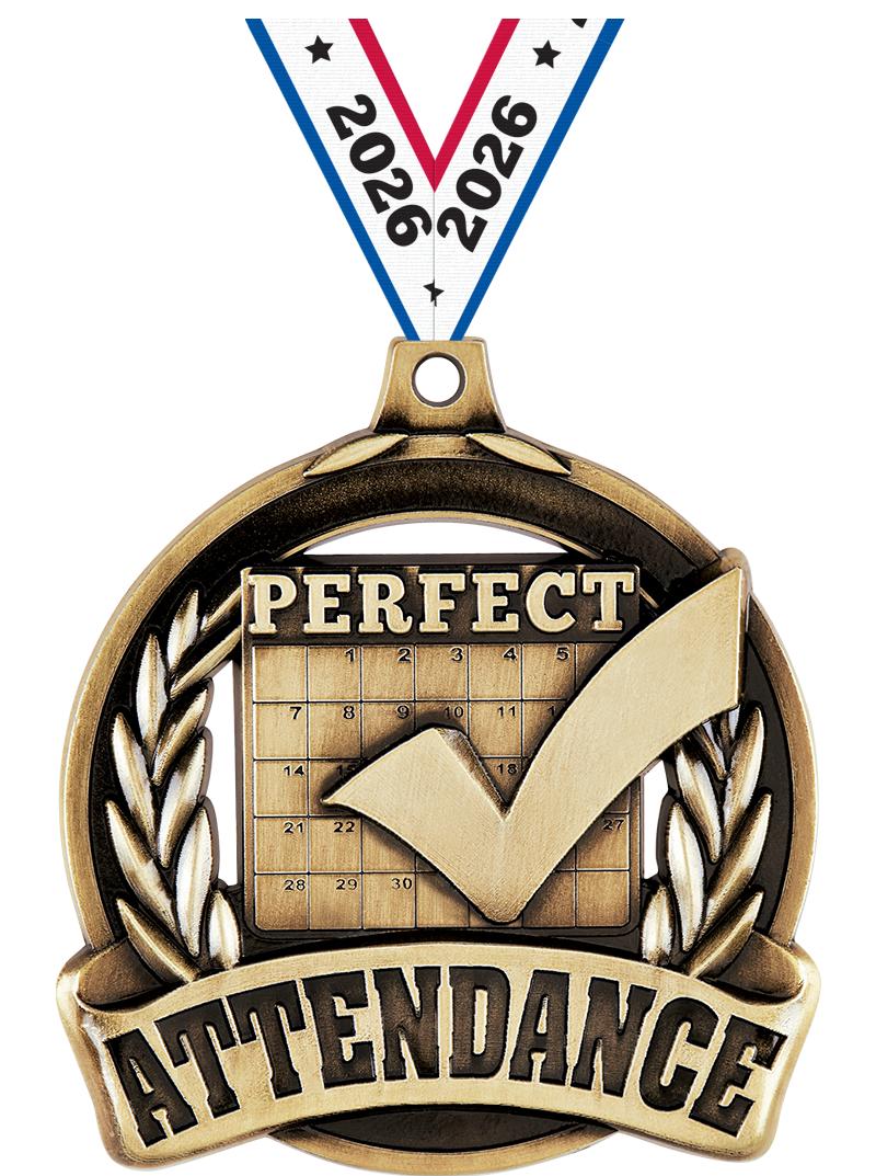 2" PERFECT ATTENDANCE MDL GLD