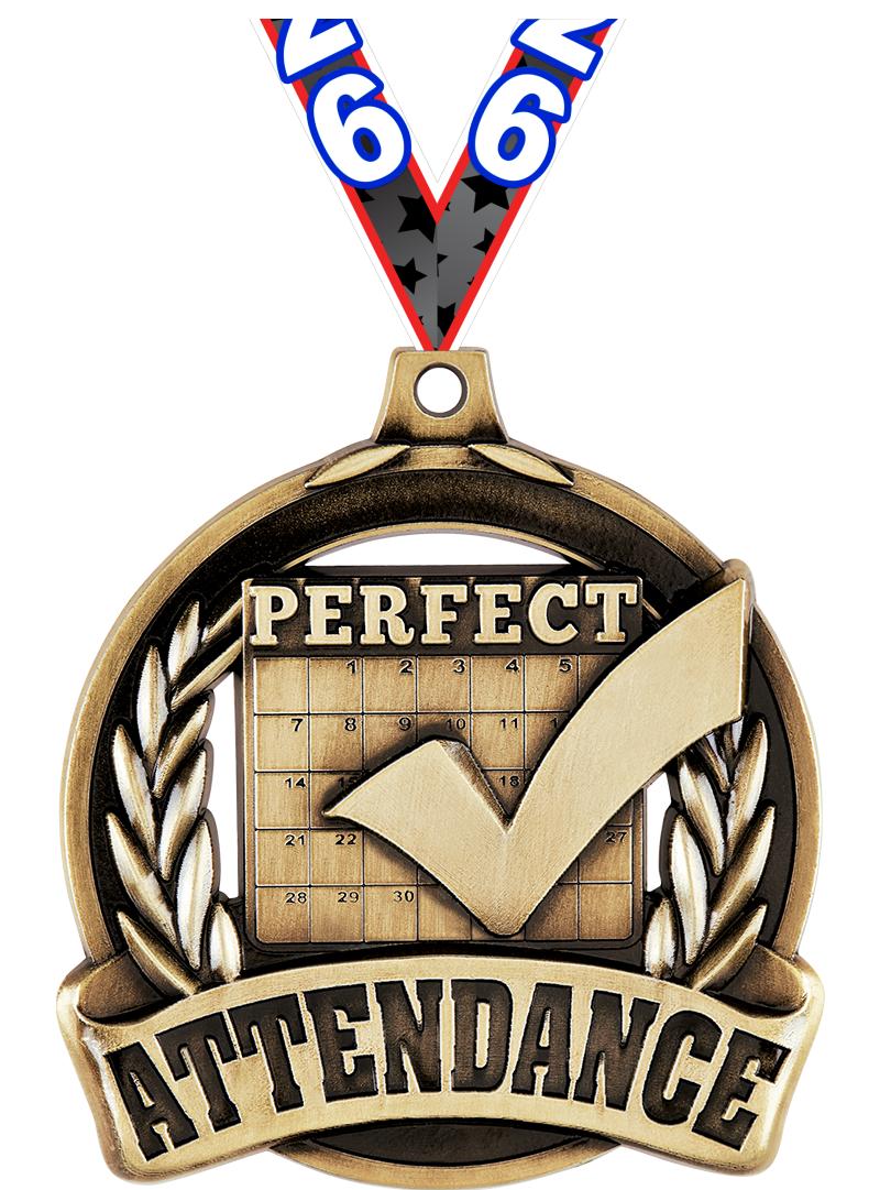 2" PERFECT ATTENDANCE MDL GLD