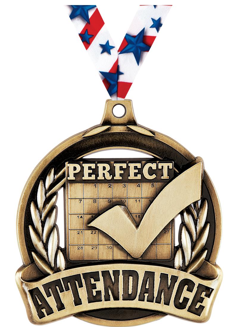 2" PERFECT ATTENDANCE MDL GLD