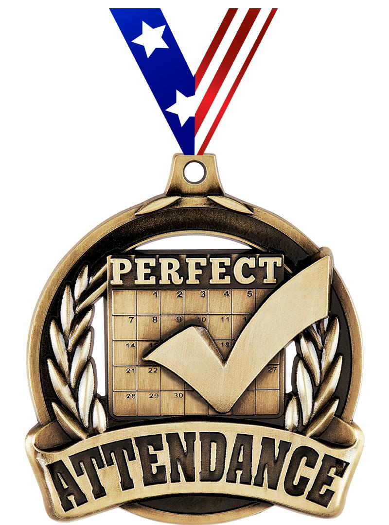 2" PERFECT ATTENDANCE MDL GLD